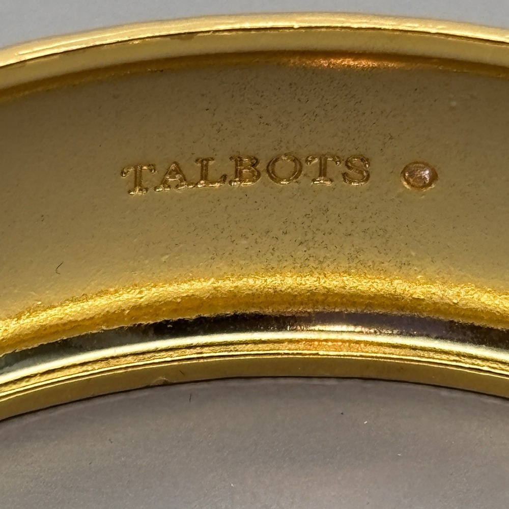 Talbots‎ Gold Tone Rhinestone Hinged Bracelet - Picture 2 of 13